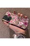 Poco F7 Compatible Burgundy Pink Floral Pattern Phone Case Shockproof - 2