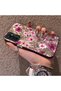 Samsung Galaxy M13/M23 Compatible Burgundy Pink Flower Pattern Phone Case Shockproof - 2