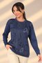 Women's Letter Patterned Long Sleeve Knitwear Blouse - 3