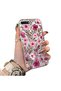 iPhone 7 Plus/8 Plus Compatible Burgundy Pink Flower Pattern Phone Case Shockproof