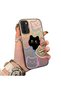 Oppo A16/A16S Compatible Colorful Line Cat Figure Phone Case Shock Absorbing Protective Case