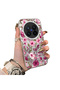 Vivo X200 Pro Compatible Burgundy Pink Floral Pattern Phone Case Shockproof