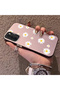 Oppo A55 4g Compatible Women's Pink Striped Daisy Phone Case Impact Resistant - 2