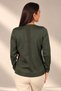 Women's V-Neck Button Detailed Ribbed Knit Blouse - 4