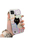 Realme C25Y/C21Y Compatible Colorful Line Cat Figure Phone Case Shock Absorbing Protective Case