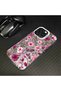 Samsung Galaxy A21S Compatible Burgundy Pink Flower Pattern Phone Case Shockproof - 4