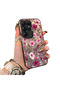 Samsung Galaxy S25 Ultra Compatible Burgundy Pink Floral Pattern Phone Case Shockproof