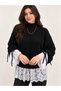 Asez Boutique Women's Half Turtleneck Lace Detailed Lace-Up Sleeve Knitwear Sweater