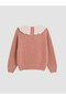 Pink Baby Collar Girl's Knit Sweater - 2