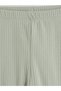 Green Ribbed Baby Girl Leggings - 3