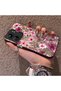 Poco C65 Compatible Burgundy Pink Floral Pattern Phone Case Shockproof - 2