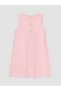 Pink Patterned Girl's Gabardine Dress and Pantyhose - 3