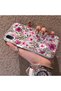 iPhone Xr Compatible Burgundy Pink Flower Pattern Phone Case Shockproof - 2