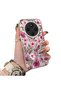 Redmi A4 Compatible Burgundy Pink Flower Pattern Phone Case Shockproof