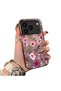 iPhone 17 Pro Max Compatible Burgundy Pink Floral Pattern Phone Case Shockproof