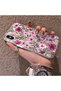 iPhone X/Xs Compatible Burgundy Pink Floral Pattern Phone Case Shockproof - 2