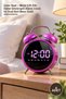 4 Alarm Clocks – Metal Dual Bells, Digital Display Alarm Clock and Dual Bell Table Clock
