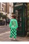Boys' Crocodile Printed Sweatshirt and Checkerboard Patterned Trousers Bottom-Top Set - 2
