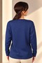 Women's V-Neck Floral-Leaf Patterned Long-Sleeved Blouse - 4