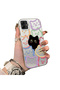 Samsung Galaxy A03/A04E/A04 Compatible Colorful Line Cat Figure Phone Case Shock-Absorbing Protective Case