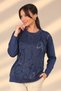 Women's Letter Patterned Long Sleeve Knitwear Blouse