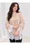Asez Boutique Women's Half Turtleneck Lace Detailed Lace-Up Sleeve Knitwear Sweater - 4