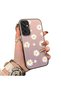 Samsung Galaxy M15 Compatible Women's Pink Striped Daisy Phone Case Shockproof