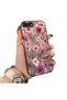 iPhone 7 Plus/8 Plus Compatible Burgundy Pink Flower Pattern Phone Case Shockproof