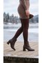 Pointed Toe Leather Look Bitter Brown Short Classic Boots with Metal Detail on the Front - 6