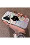 iPhone 17 Compatible Colorful Line Cat Figure Phone Case Shock Absorbing Protective Case - 2