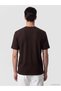Peak New Season Brown Henley Collar Textured Men's T-Shirt - 4