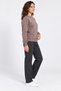 Women's Brown Crew Neck Sweatshirt Regular Winter 3 Yarn Soft Puff Fabric - 7