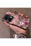 Poco M6 Pro 4g Compatible Claret Red Pink Flower Pattern Phone Case Shockproof - 2