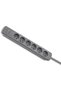 6-socket multi-socket, 1.8 m, grey - 2