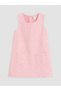 Pink Patterned Girl's Gabardine Dress and Pantyhose - 2