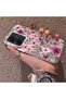Poco M6 4g Compatible Claret Red Pink Flower Pattern Phone Case Shockproof - 2