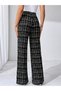 Women's High Waist Wide Leg Woven Pants - 4