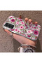 Samsung Galaxy A34 Compatible Burgundy Pink Floral Pattern Phone Case Shockproof - 2