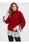 Asez Boutique Women's Half Turtleneck Lace Detailed Lace-Up Sleeve Knitwear Sweater - 6