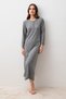 Long Sleeve Soft Textured Flexible Viscose Dress - 2