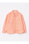 Lcw Kids Orange Patterned Long Sleeve Girls' Shirt
