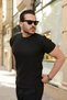 Men's line embossed short sleeve knitwear t-shirt
