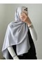 Floral Pattern Jacquard Shawl - Light Gray - 2