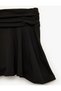 Drawstring Above Knee Regular Fit Pleated Skirt - 3