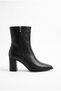 Les Châtelets Mirabeau Thick 7cm Heeled Patent Leather Pointed Toe Boots