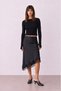 Black Basic Blazer with Finger-Hole Detail - 3