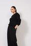Back Knot Detail Sweater with Boat Neckline Black - 3