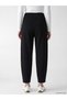 Black Women's Thick Sweatpants with Elastic Waist - 4