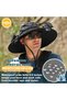 Outdoor Wide Brim Sun Hat with 2 Solar Fan Sun Bucket Hat for Men Women UPF 50+ Bucket Fishing & Beach Hat with Fan Built in - 6