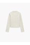 Ribbed Slim Fit Napoleon Closure Mandarin Collar Zippered Sweatshirt - 2
